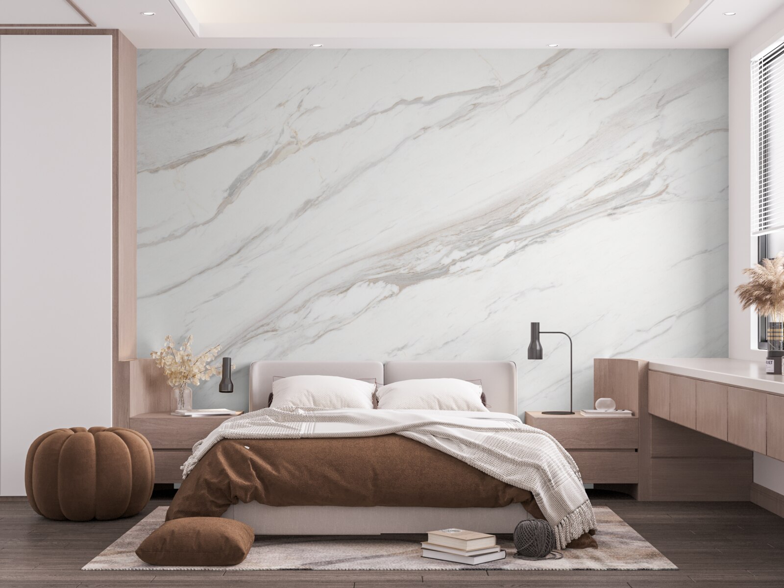 Fototapet marmură cu o nuanță delicată de auriu deschis