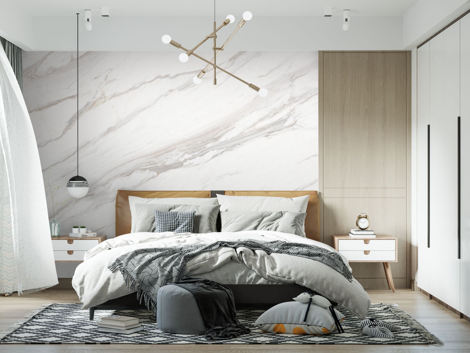 Fototapet marmură cu o nuanță delicată de auriu deschis