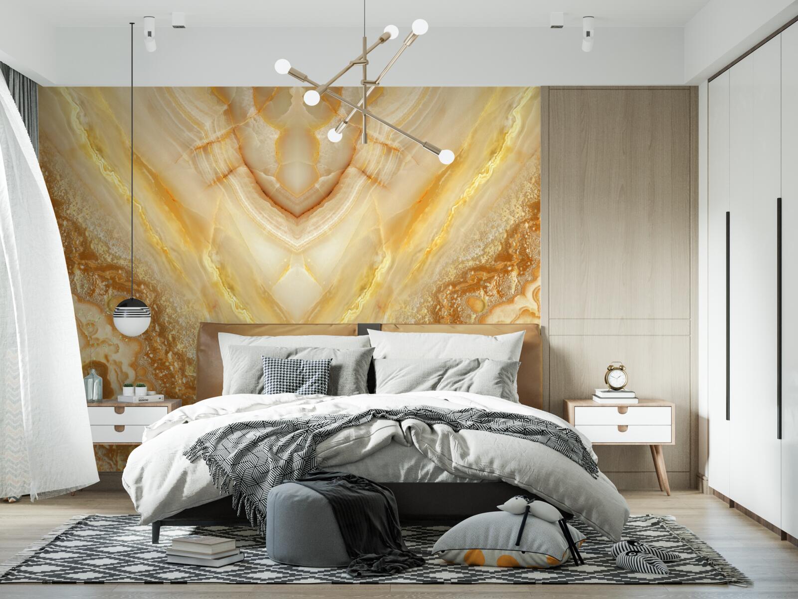 Fototapet felie de chihlimbar pe un fundal de marmură