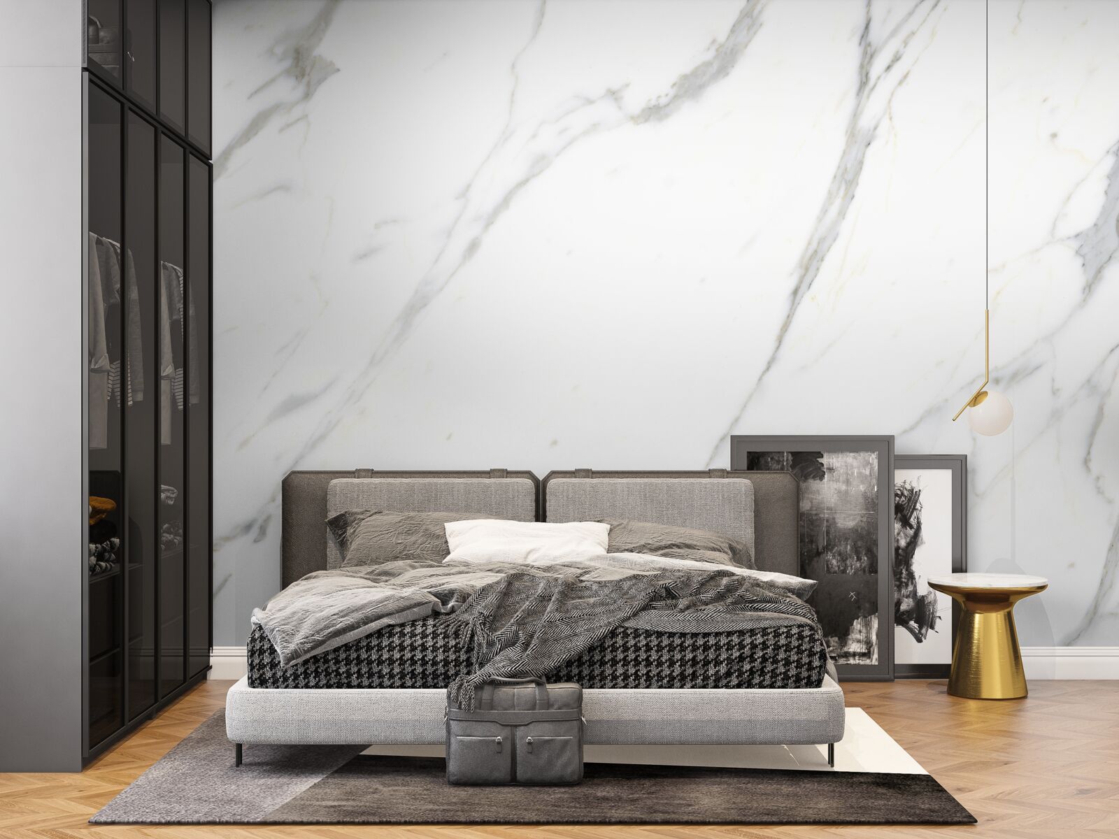 Fototapet Marmură albă ca zăpada și contururi curbate grațios