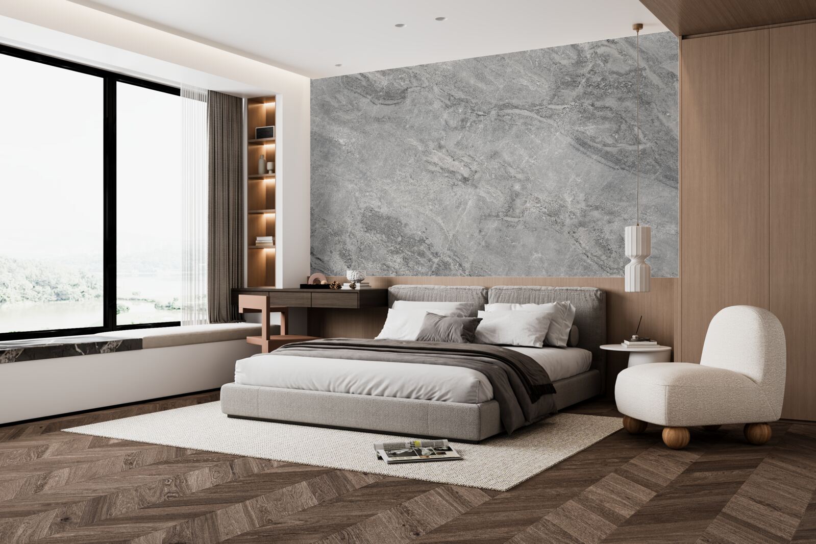 Fototapet plăci de porțelan gri cu margini neclare