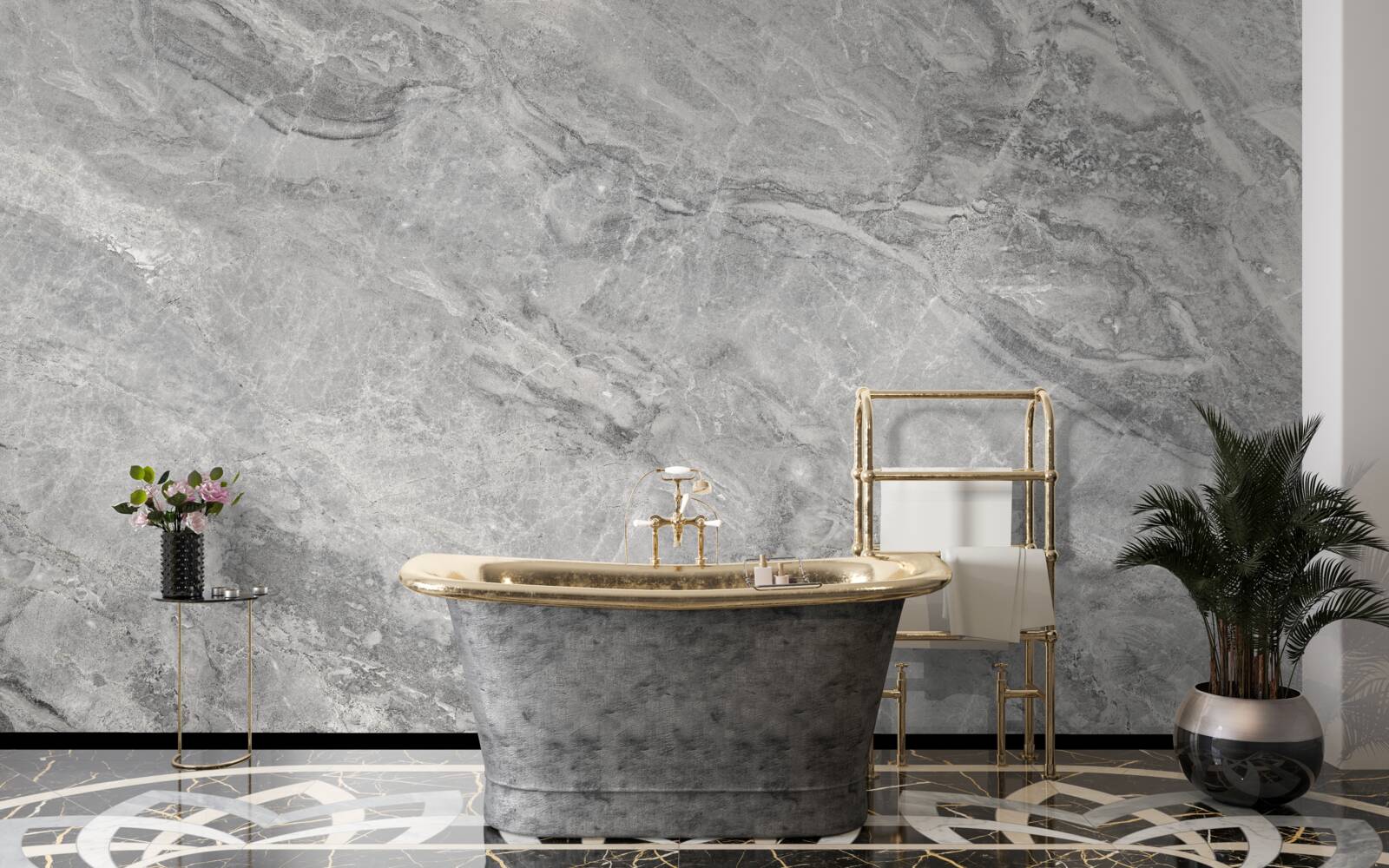 Fototapet plăci de porțelan gri cu margini neclare