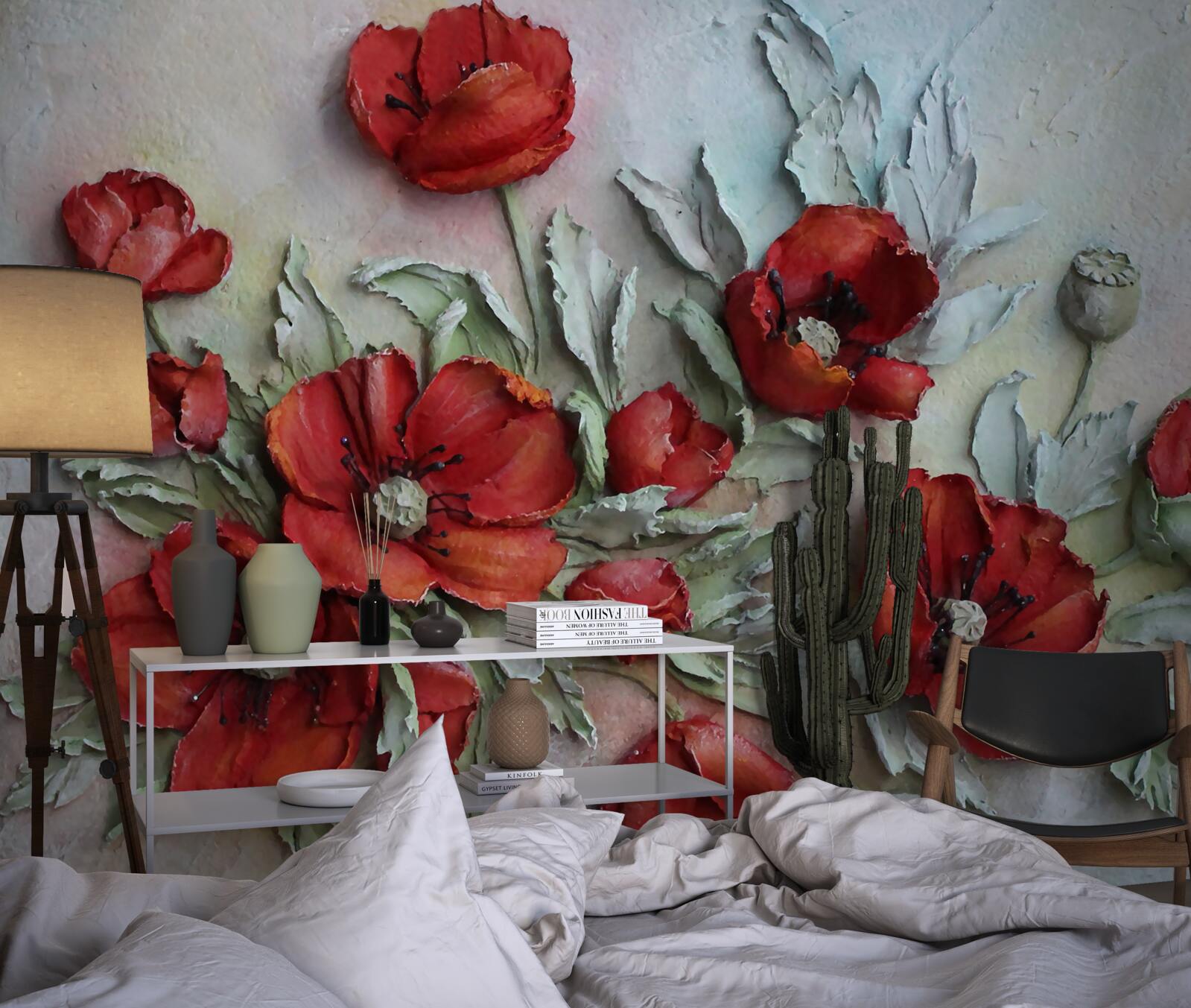 Fototapet maci texturați roșu aprins