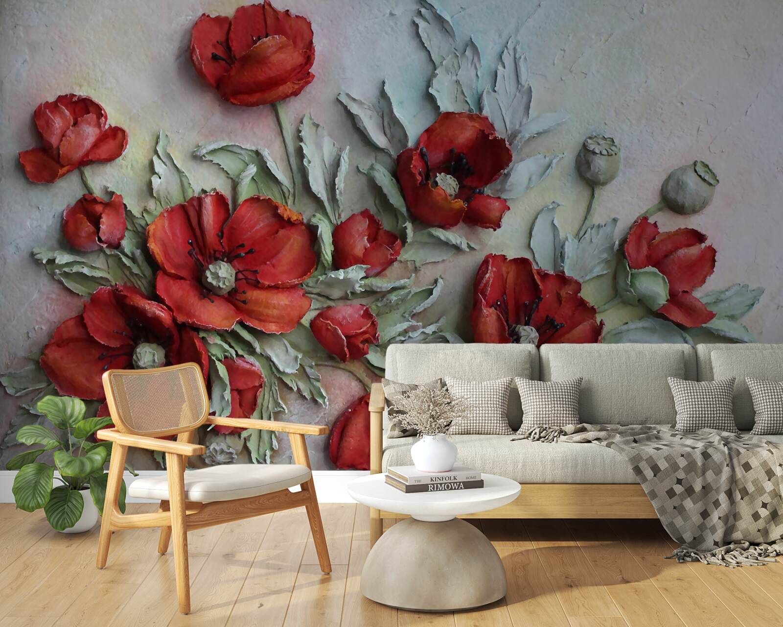 Fototapet maci texturați roșu aprins