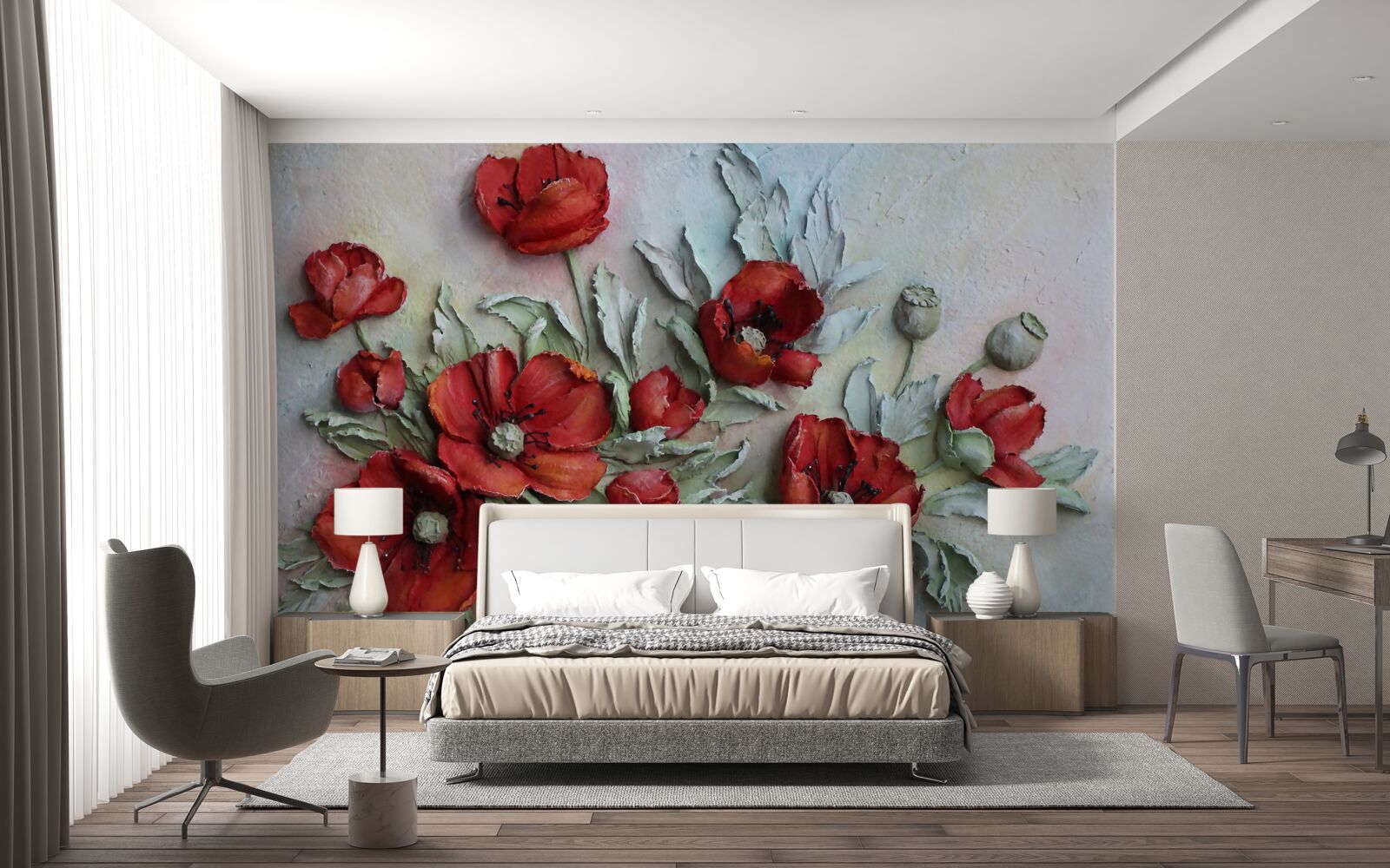 Fototapet maci texturați roșu aprins