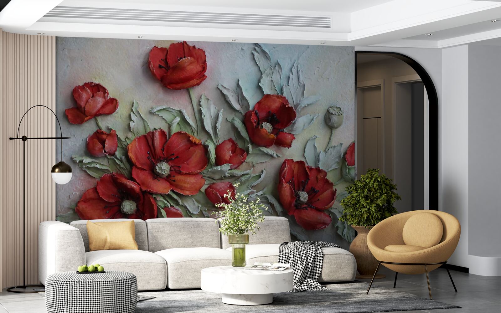 Fototapet maci texturați roșu aprins