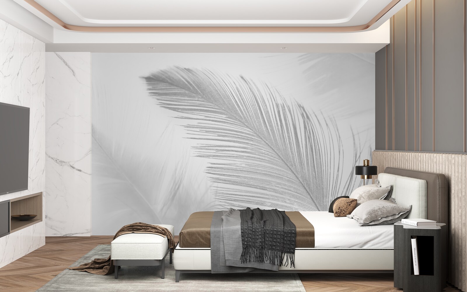 Fototapet două pene mari strălucitoare