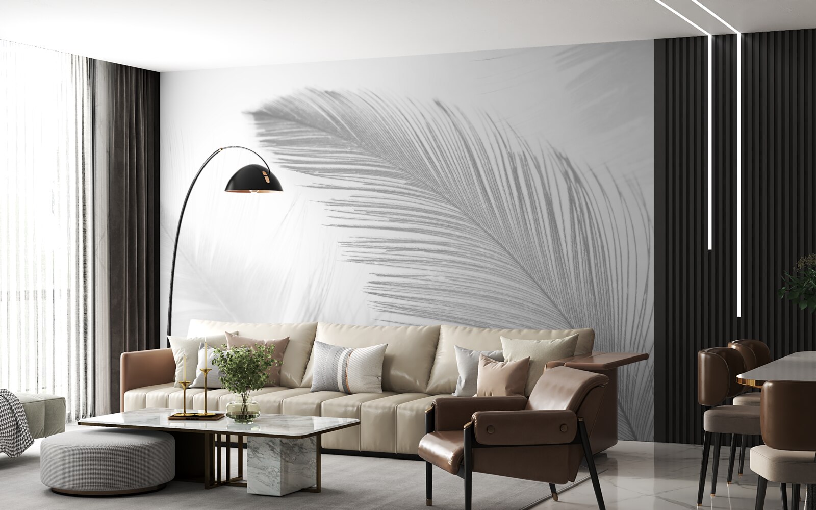 Fototapet două pene mari strălucitoare