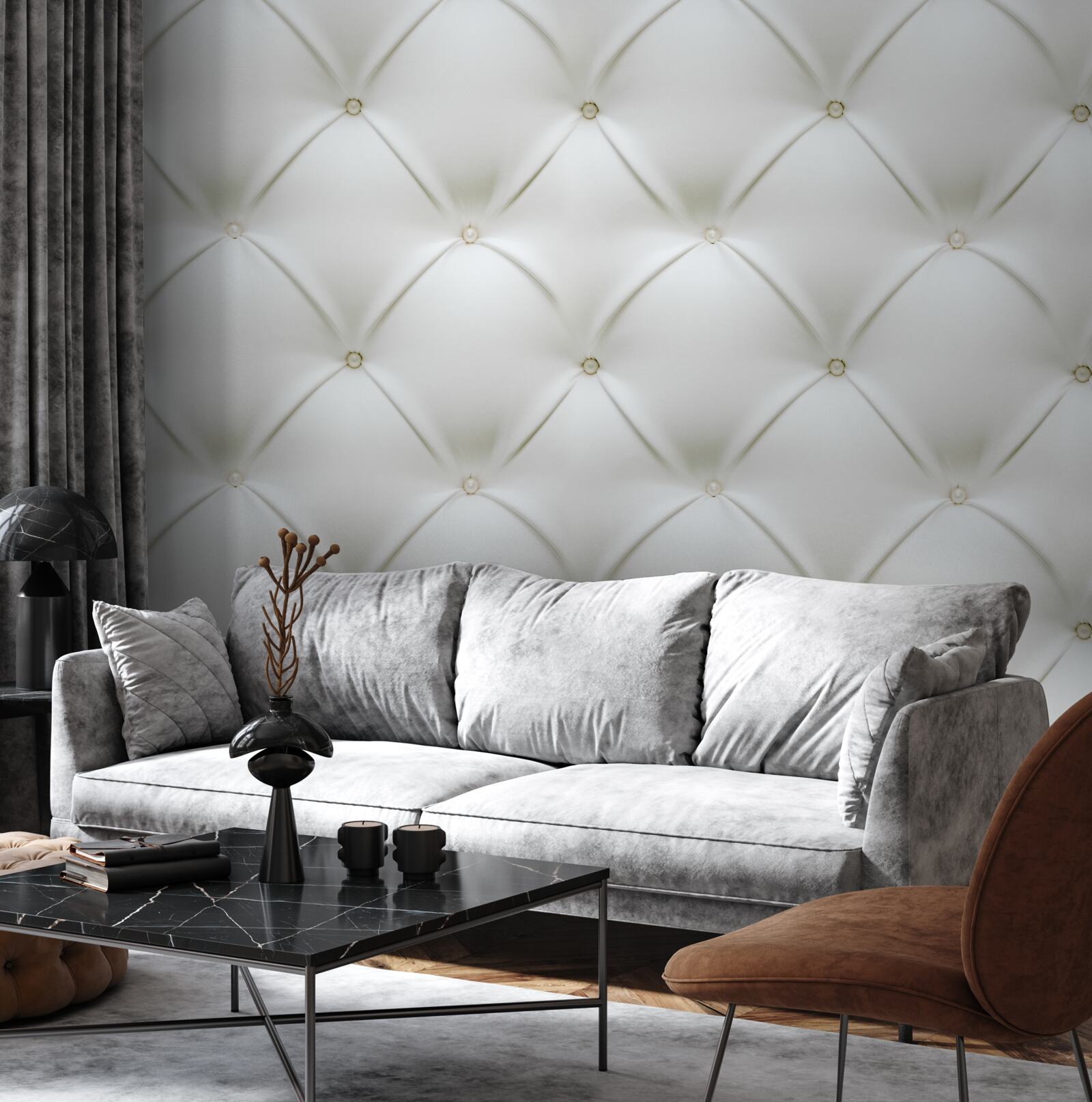 Fototapet Textura cu perle aurii într-un design tridimensional