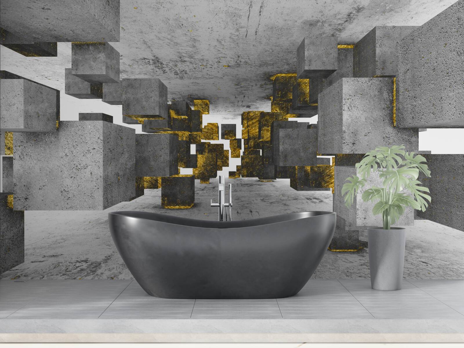 Fototapet glezne care plutesc în aer cu detalii aurii