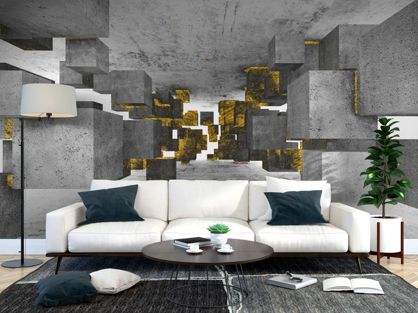 Fototapet glezne care plutesc în aer cu detalii aurii