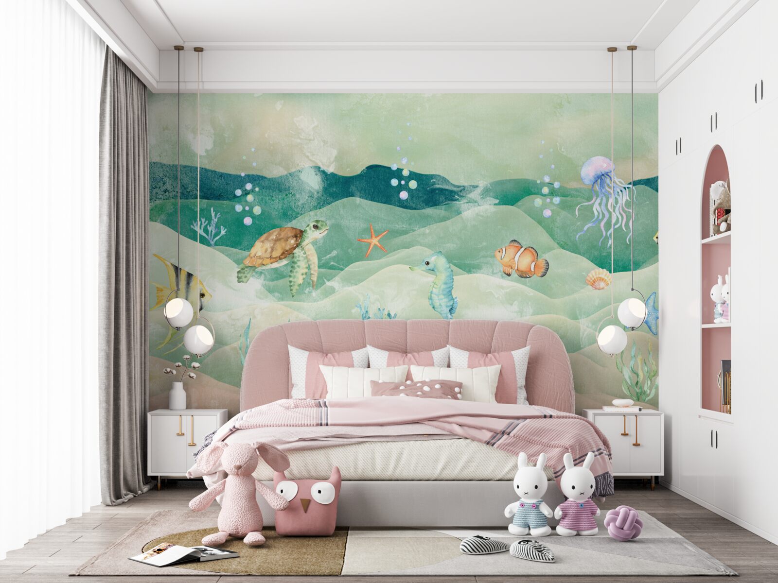 Fototapet o mulțime de viață marină și diferiți pești