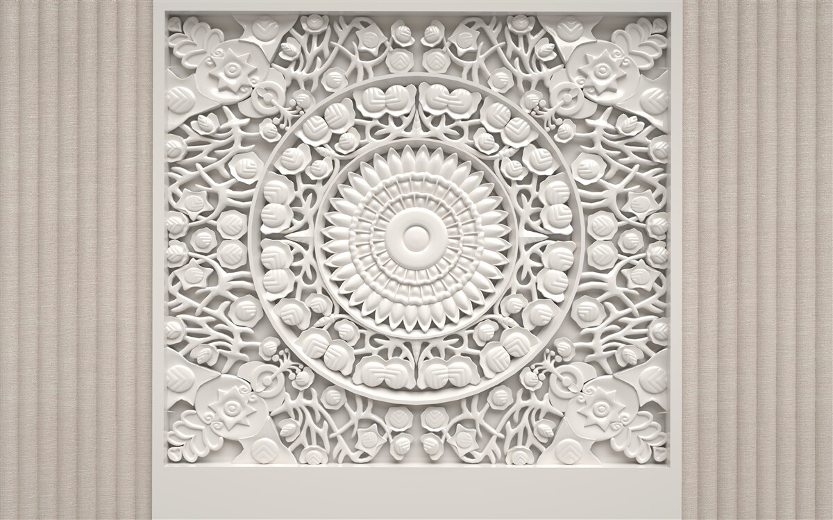 Fototapet relief de volum pe un fundal gri