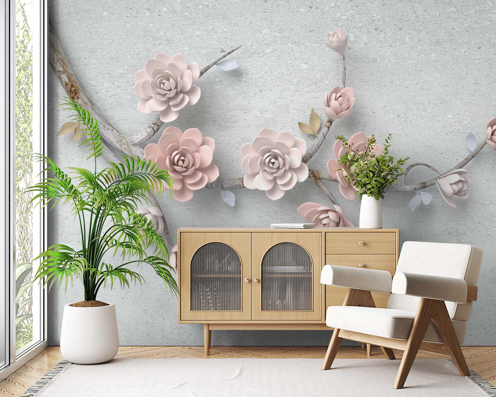 Fototapet ramură independentă cu muguri deschiși