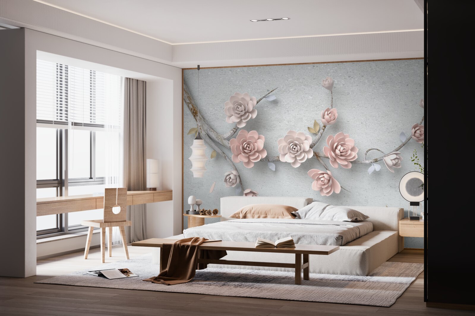 Fototapet ramură independentă cu muguri deschiși