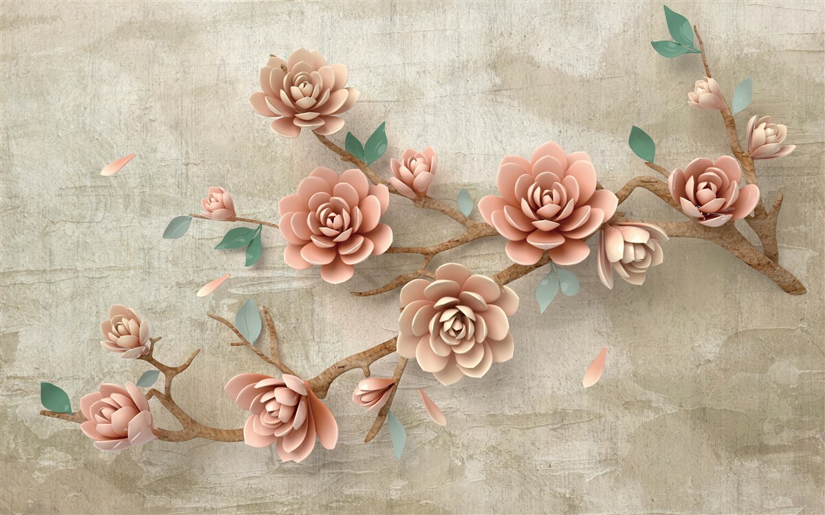 Fototapet când plouă, pe ramuri apar muguri maro