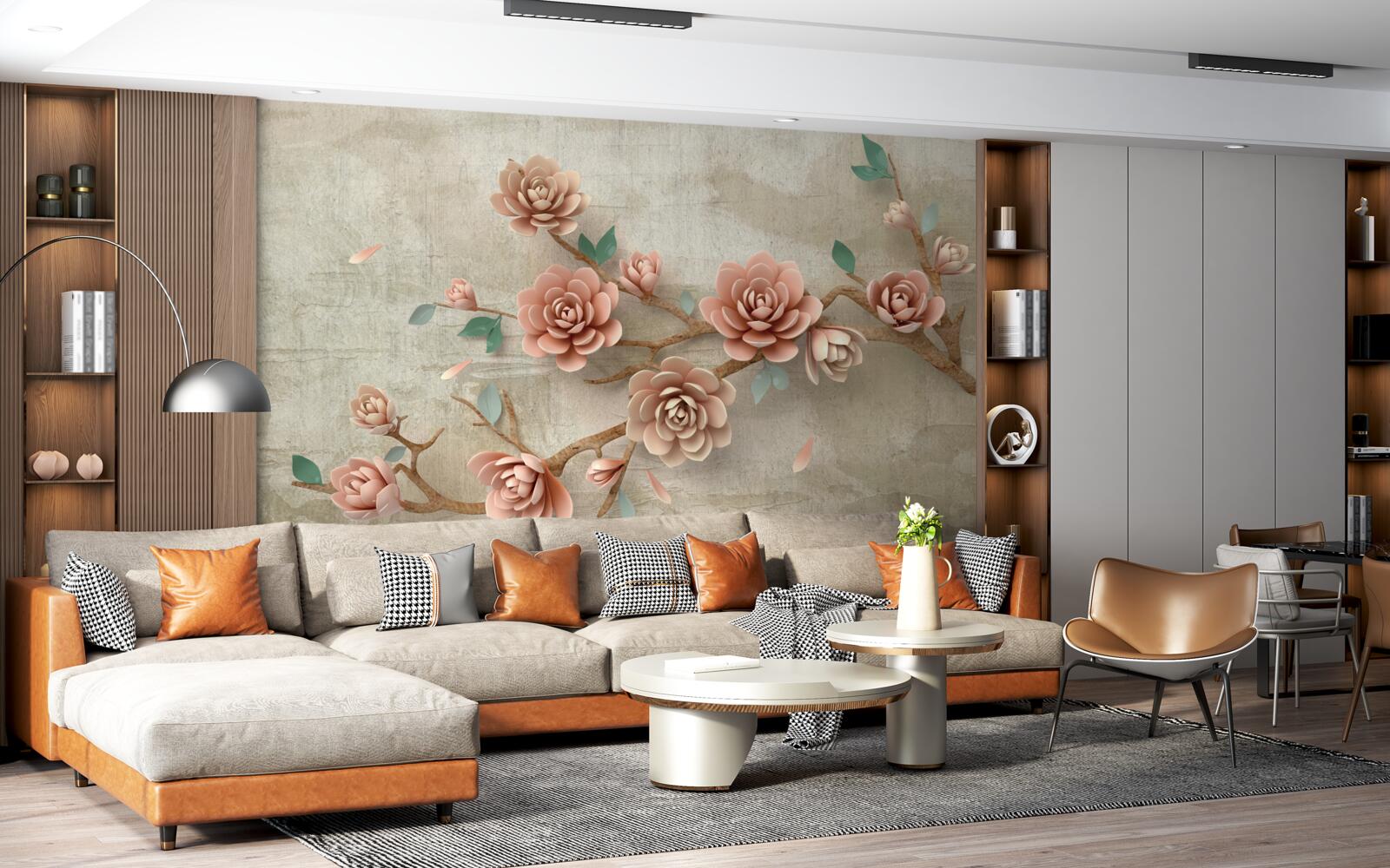 Fototapet când plouă, pe ramuri apar muguri maro