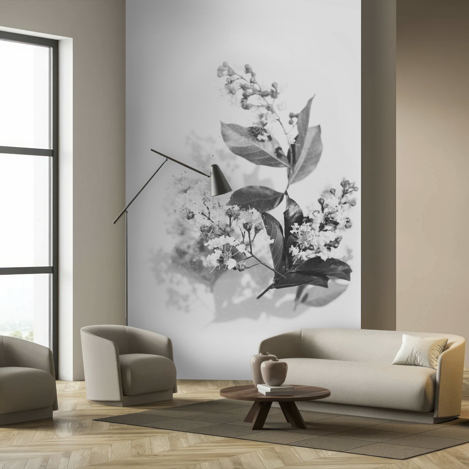 Fototapet o ramură cu boboci de flori de o frumusețe de smarald