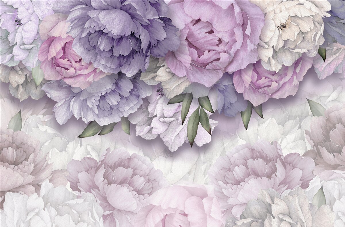 Fototapet flori cu o nuanță delicată de liliac