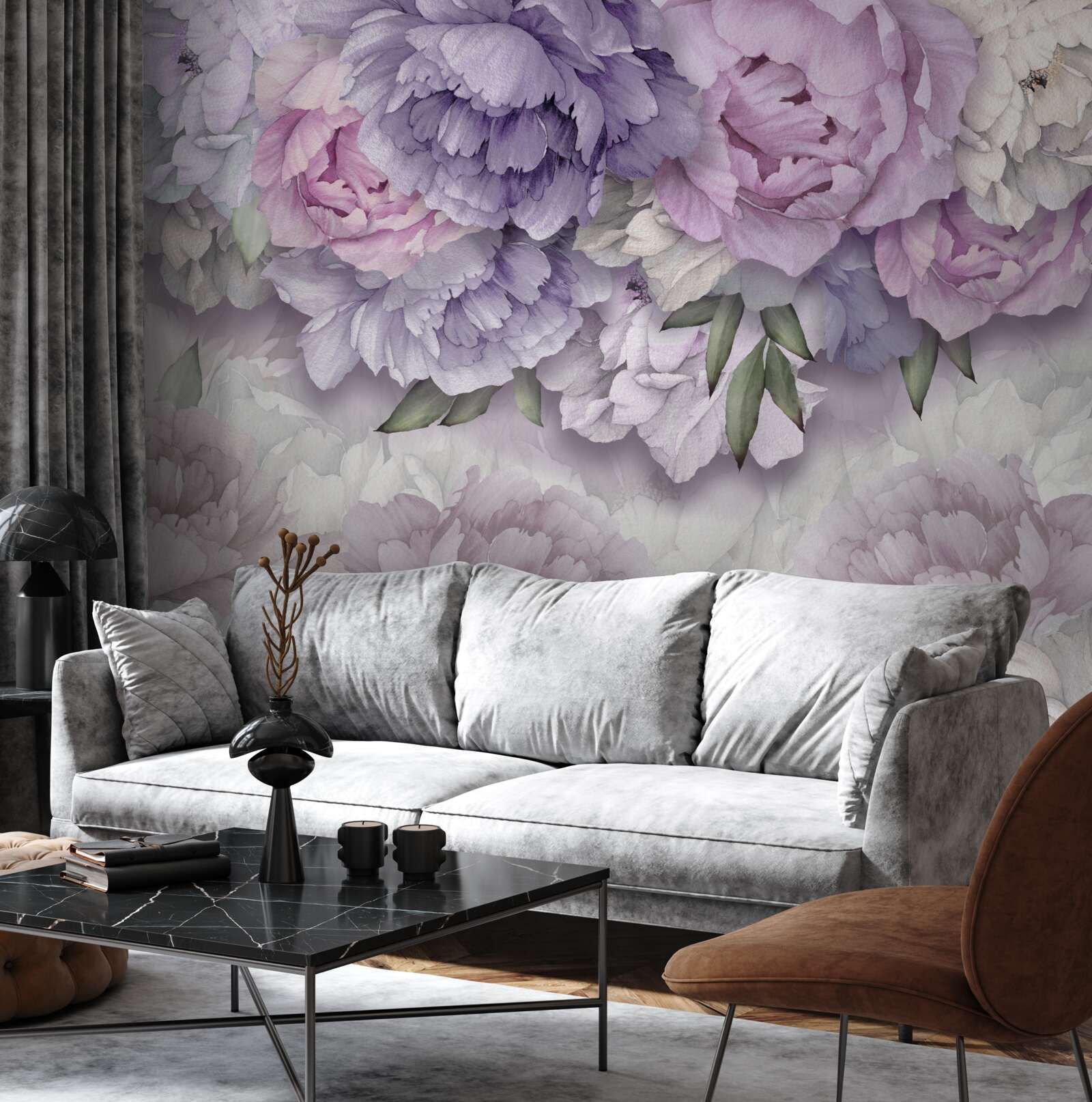 Fototapet flori cu o nuanță delicată de liliac