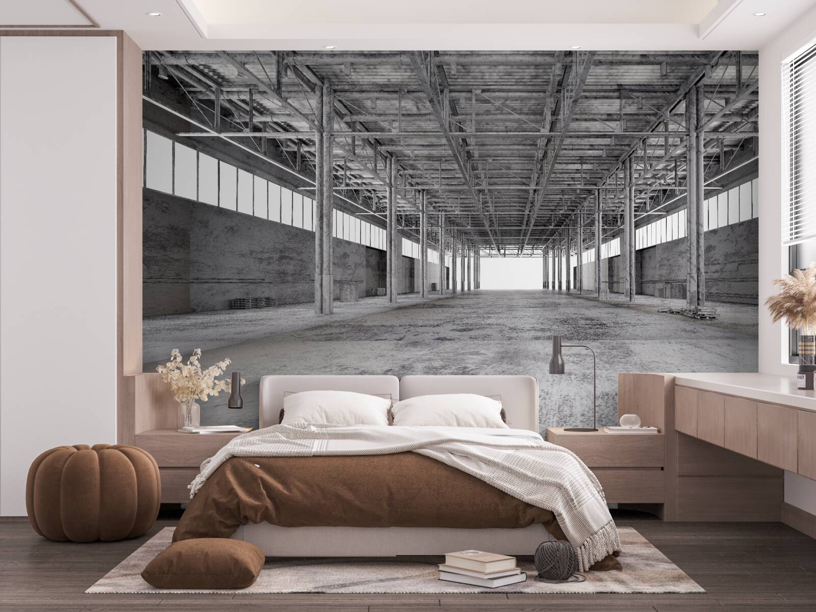 Fototapet studioul alb-negru este gol