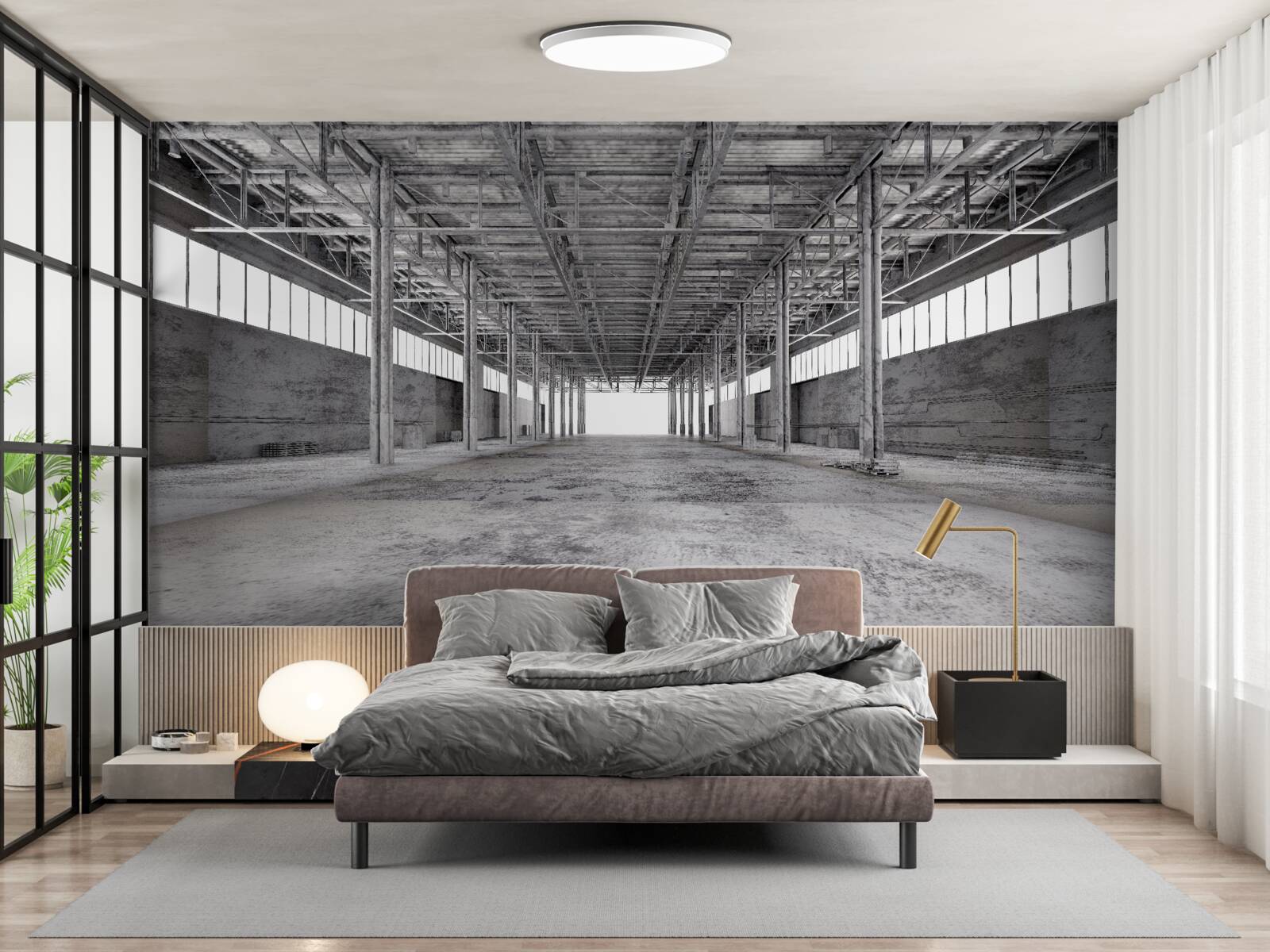 Fototapet studioul alb-negru este gol