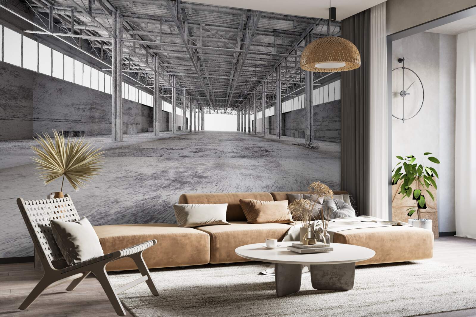 Fototapet studioul alb-negru este gol