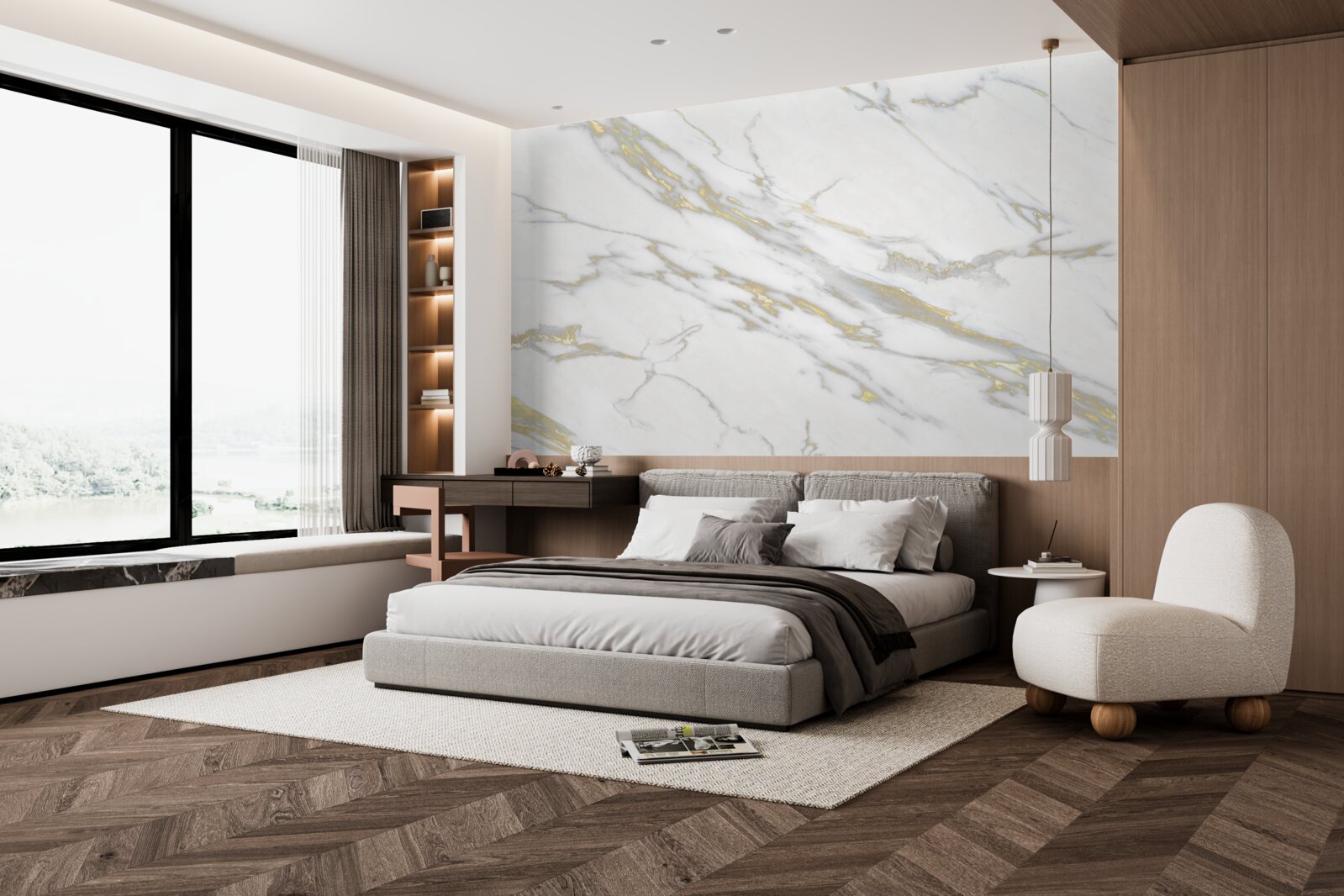 Fototapet indentare continuă pe marmură ușoară