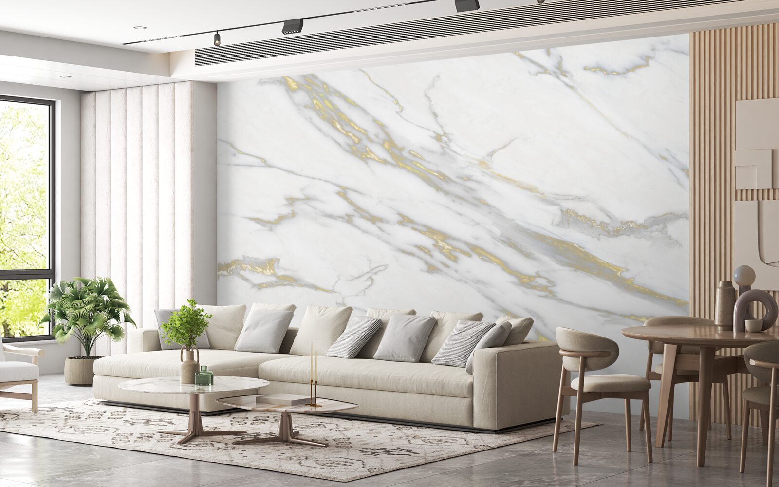 Fototapet indentare continuă pe marmură ușoară