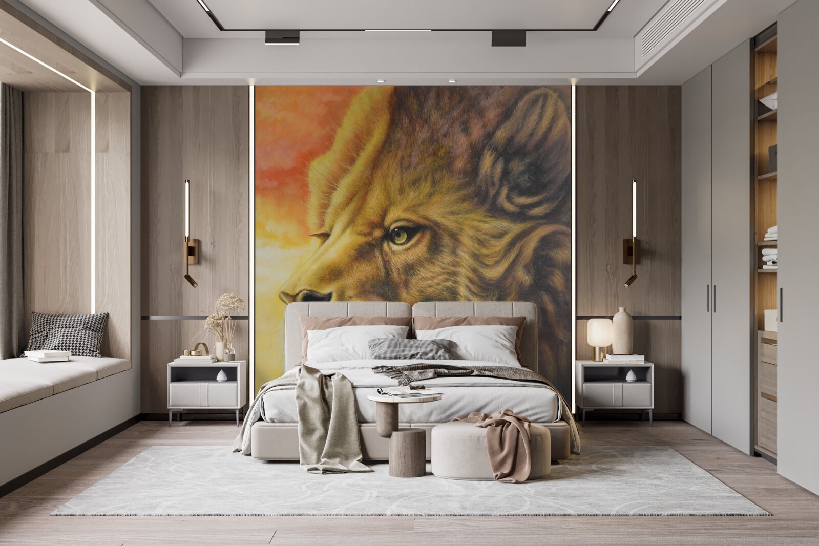 Fototapet imagine minunată a unui leu