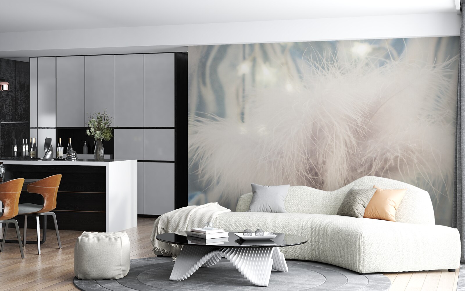 Fototapet puf dens și ușor