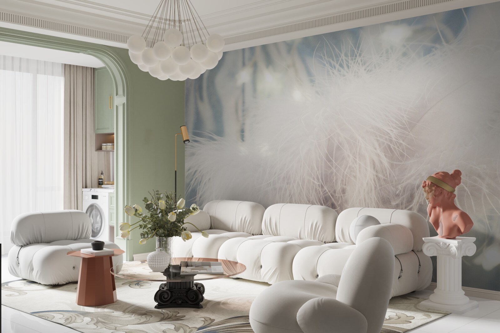 Fototapet puf dens și ușor