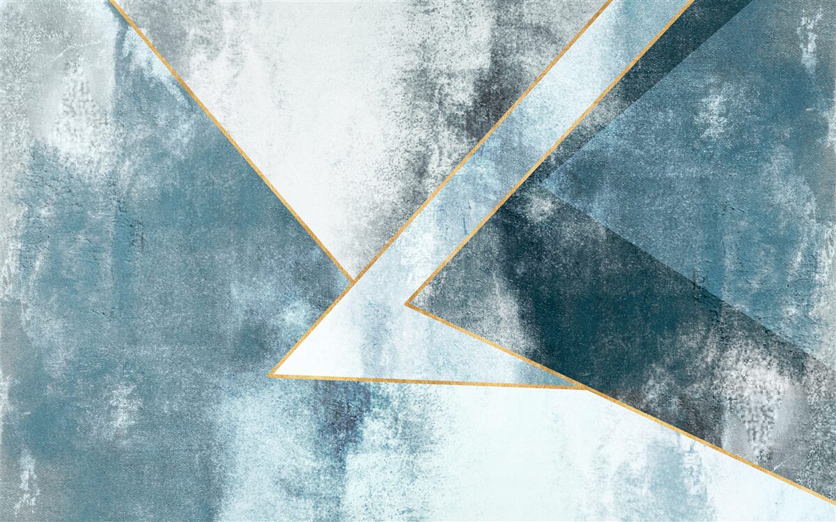 Fototapet marmură albastră cu margini aurii