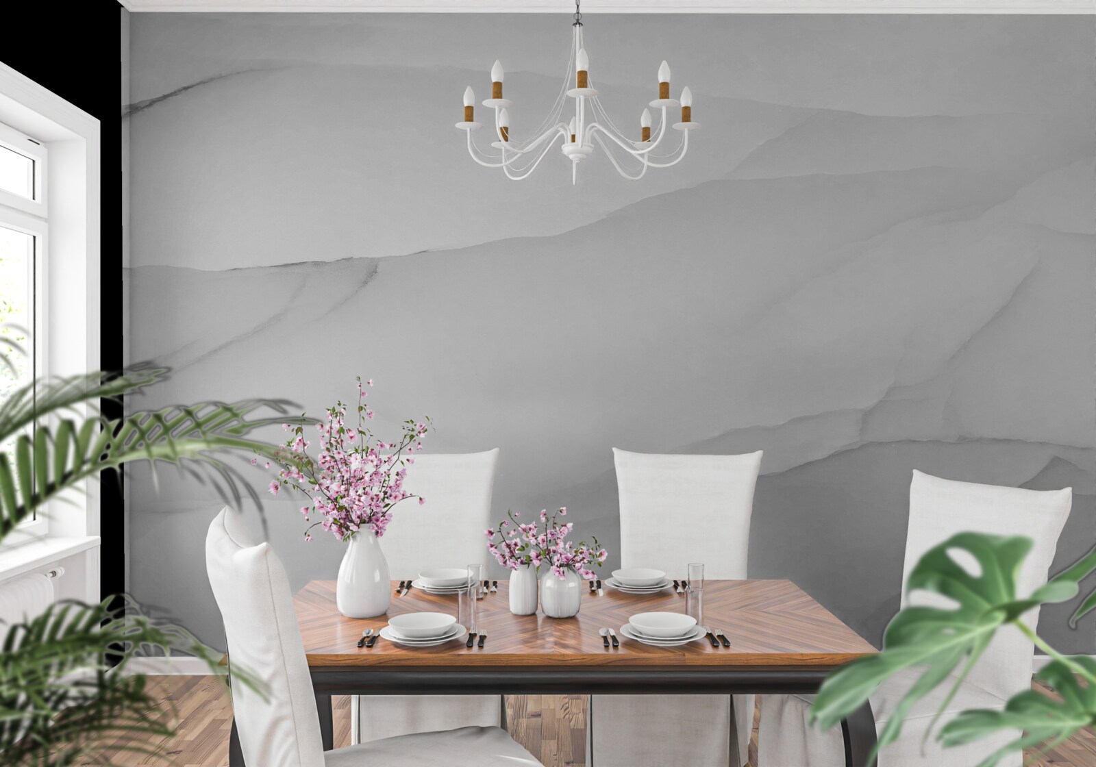 Fototapet marmura este acoperită cu o ceață groasă