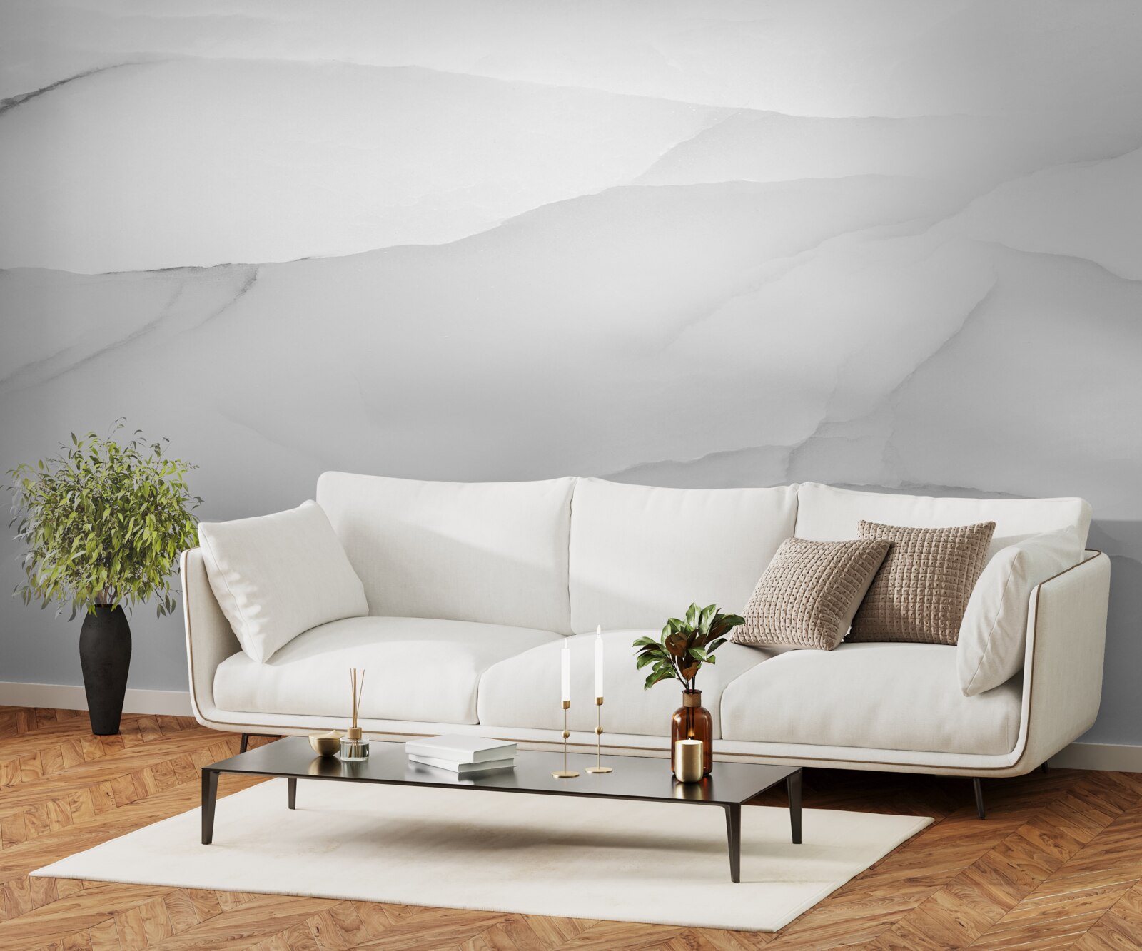 Fototapet marmura este acoperită cu o ceață groasă