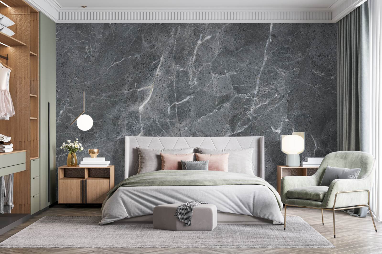 Fototapet nori gri plini de ploaie și întuneric