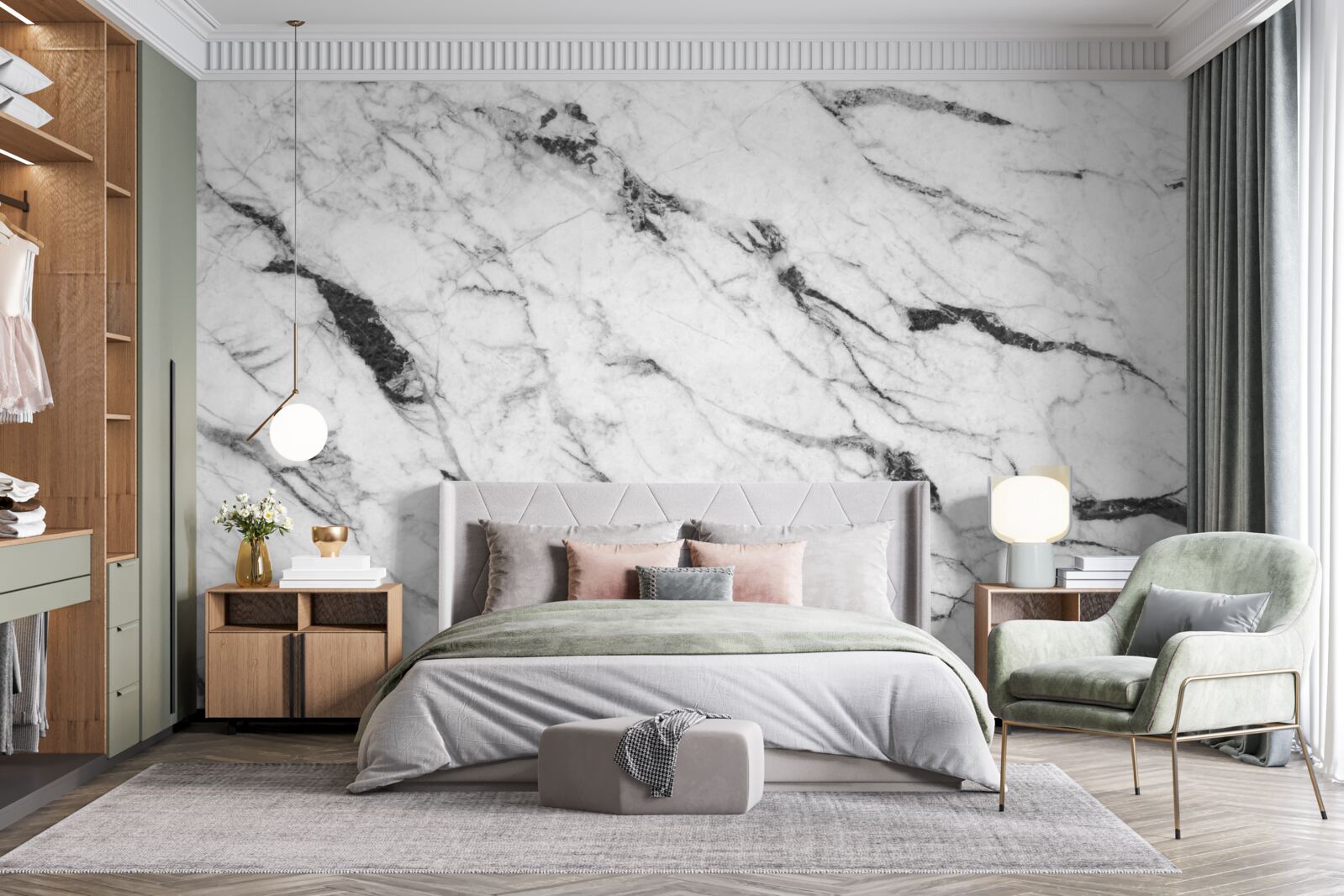 Fototapet combinație de fum alb și albastru