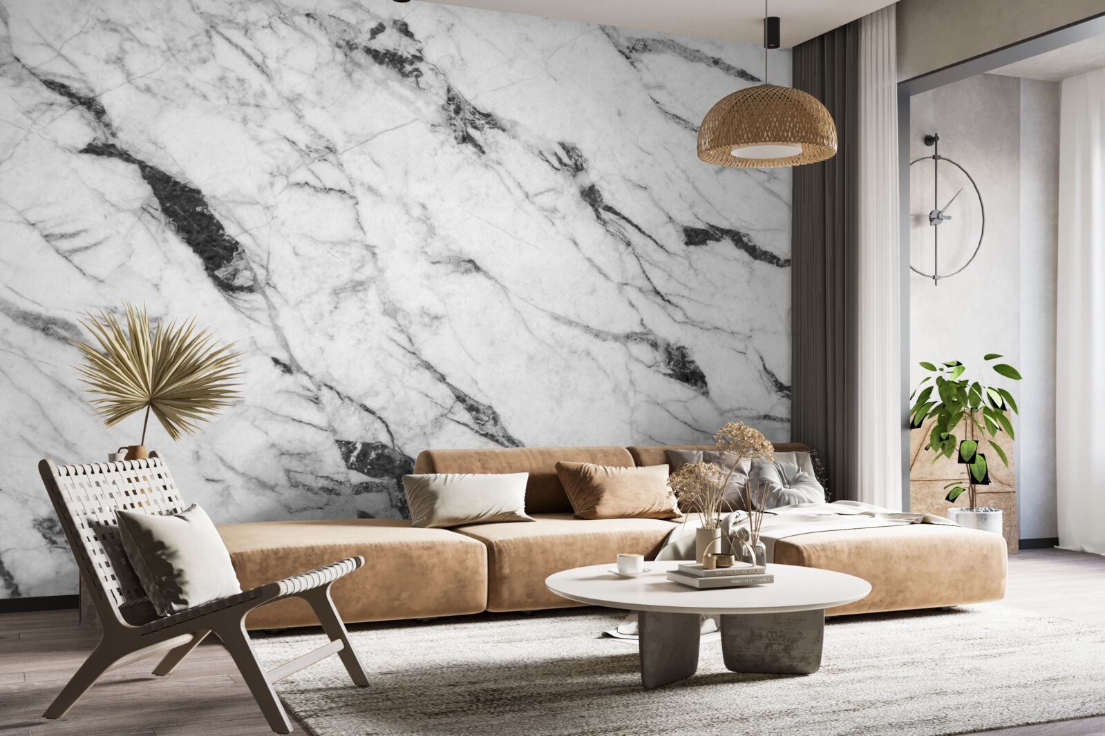 Fototapet combinație de fum alb și albastru