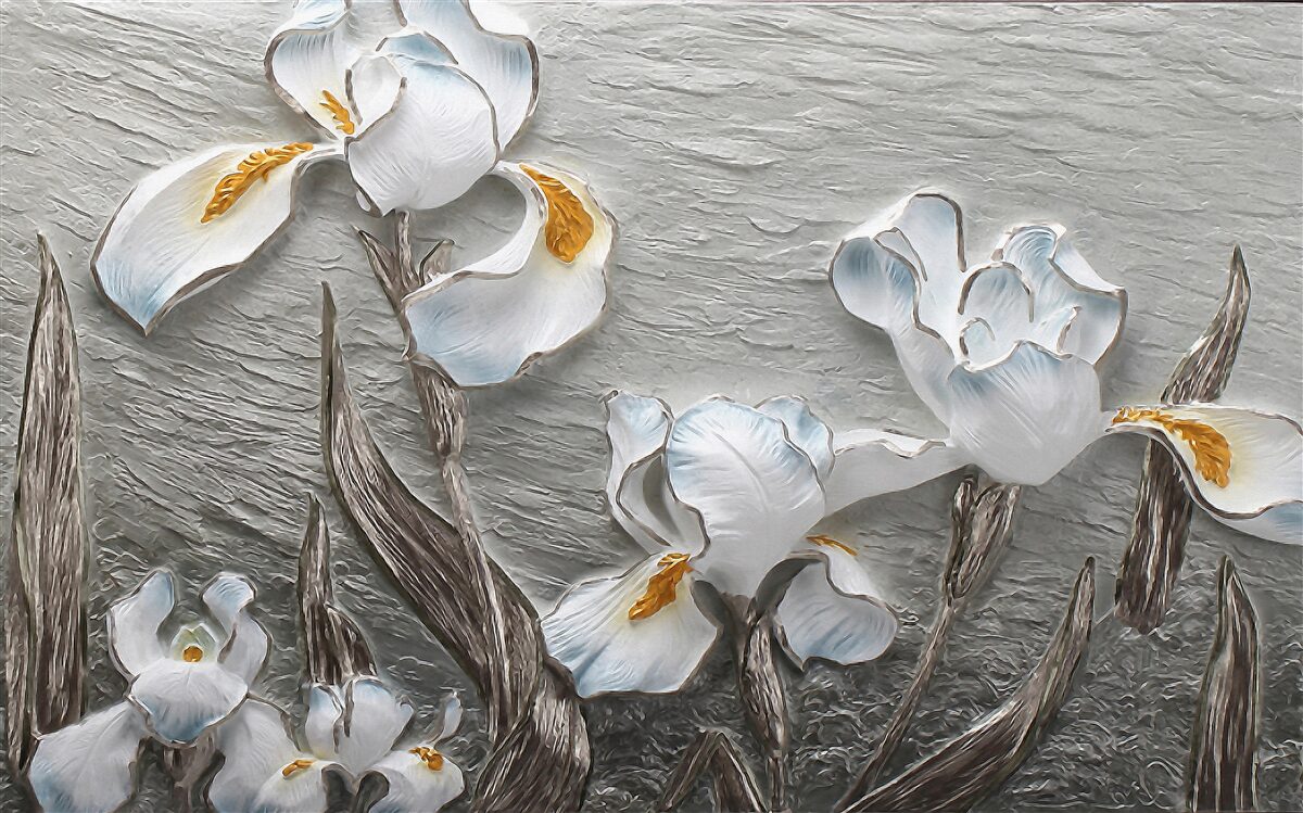 Fototapet Iriși albi ca zăpada într-o rafală puternică de vânt