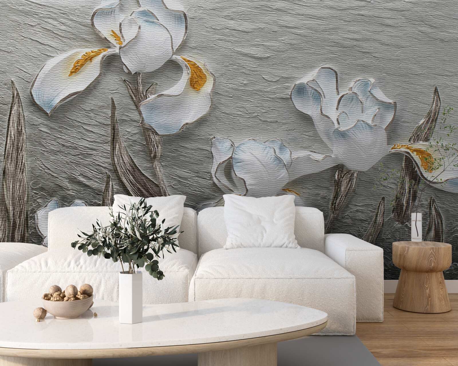 Fototapet Iriși albi ca zăpada într-o rafală puternică de vânt