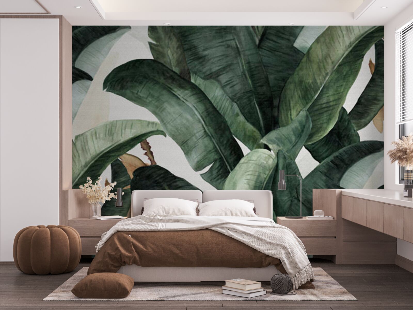 Fototapet frunze mari de culoare verde închis din regiunile tropicale