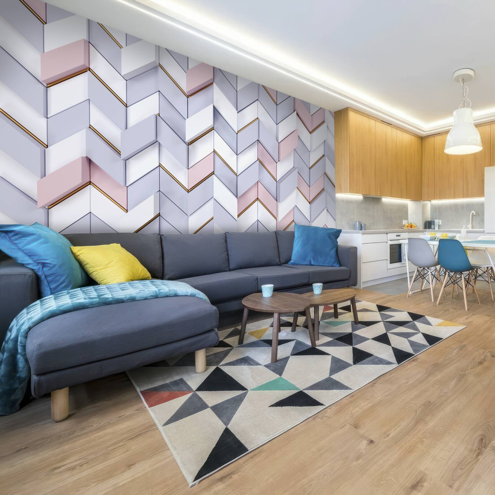 Fototapet zigzaguri reflectate ca într-o oglindă