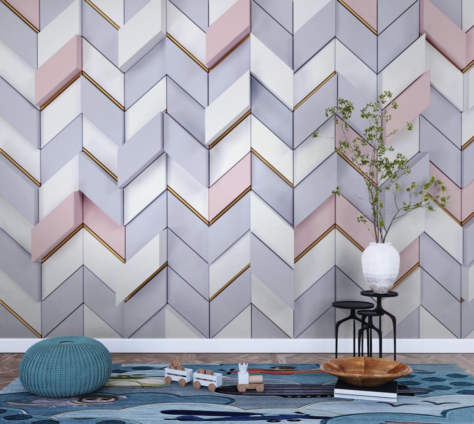 Fototapet zigzaguri reflectate ca într-o oglindă