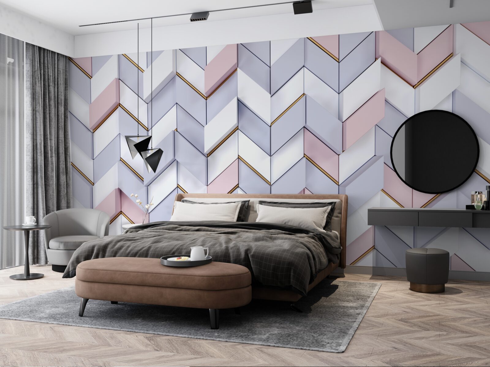 Fototapet zigzaguri reflectate ca într-o oglindă