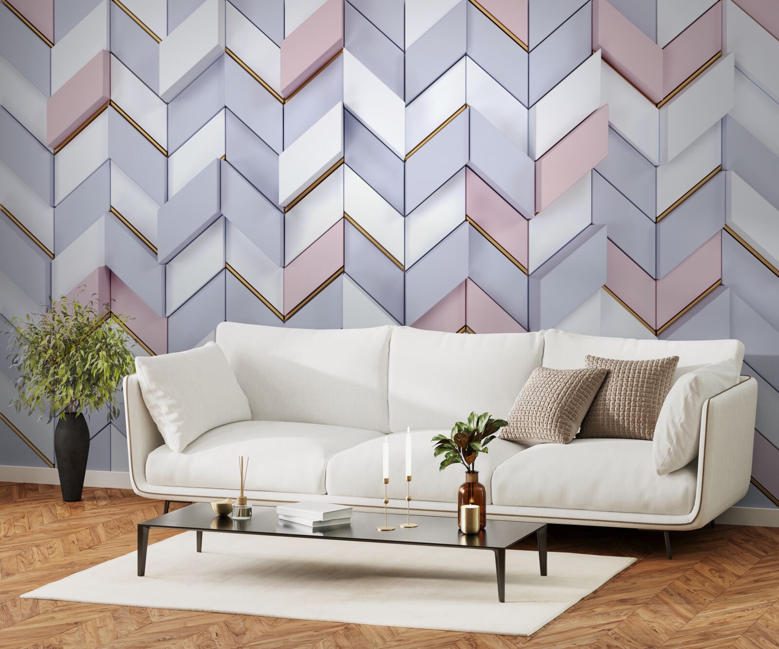 Fototapet zigzaguri reflectate ca într-o oglindă