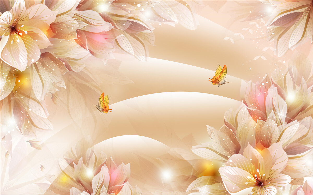 Fototapet mugurii înfloriți decorează mătasea maro