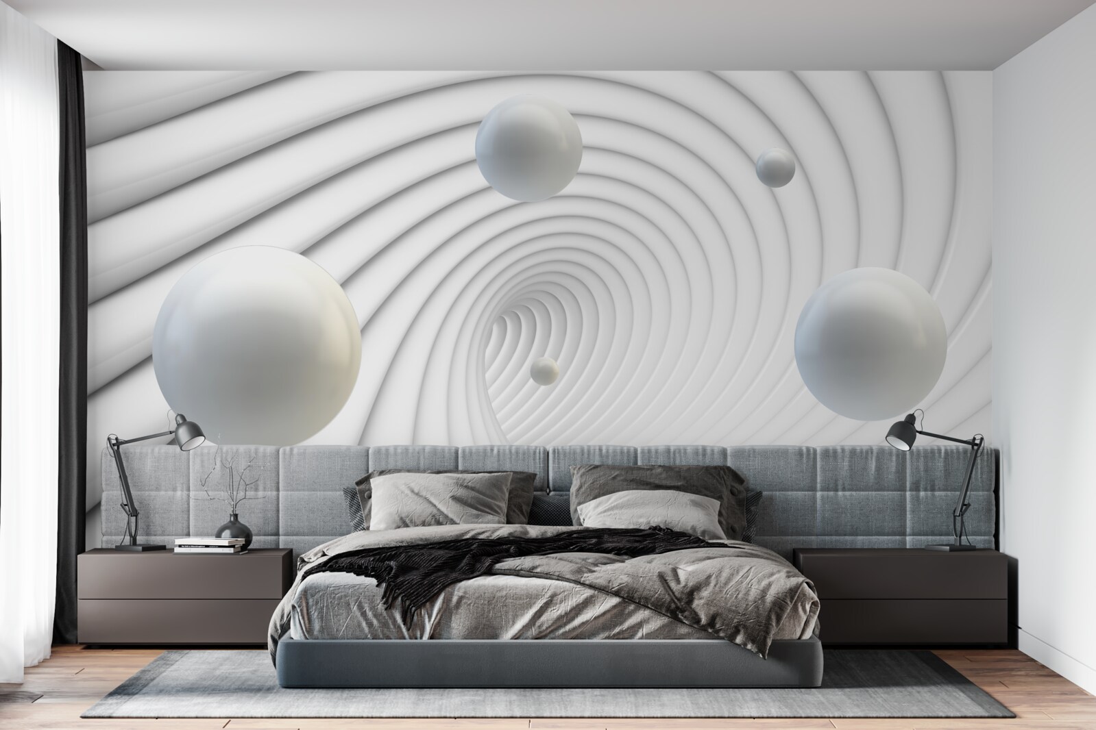 Fototapet bile albe care plutesc ușor în aer