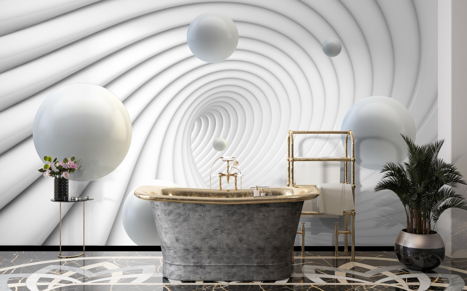 Fototapet bile albe care plutesc ușor în aer