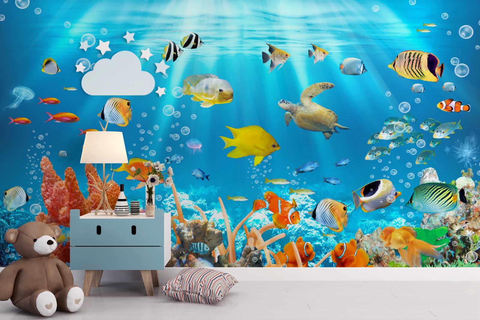 Fototapet lumea vibrantă a adâncurilor subacvatice