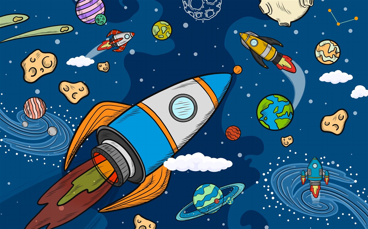 Fototapet rachete spațiale